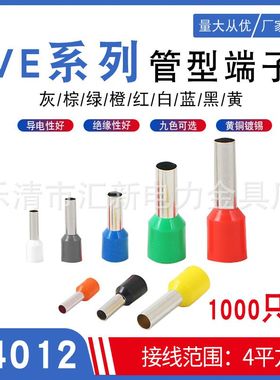 黄铜E4012针型欧式VE4012冷压端子管型接线铜鼻子4平方接线鼻子