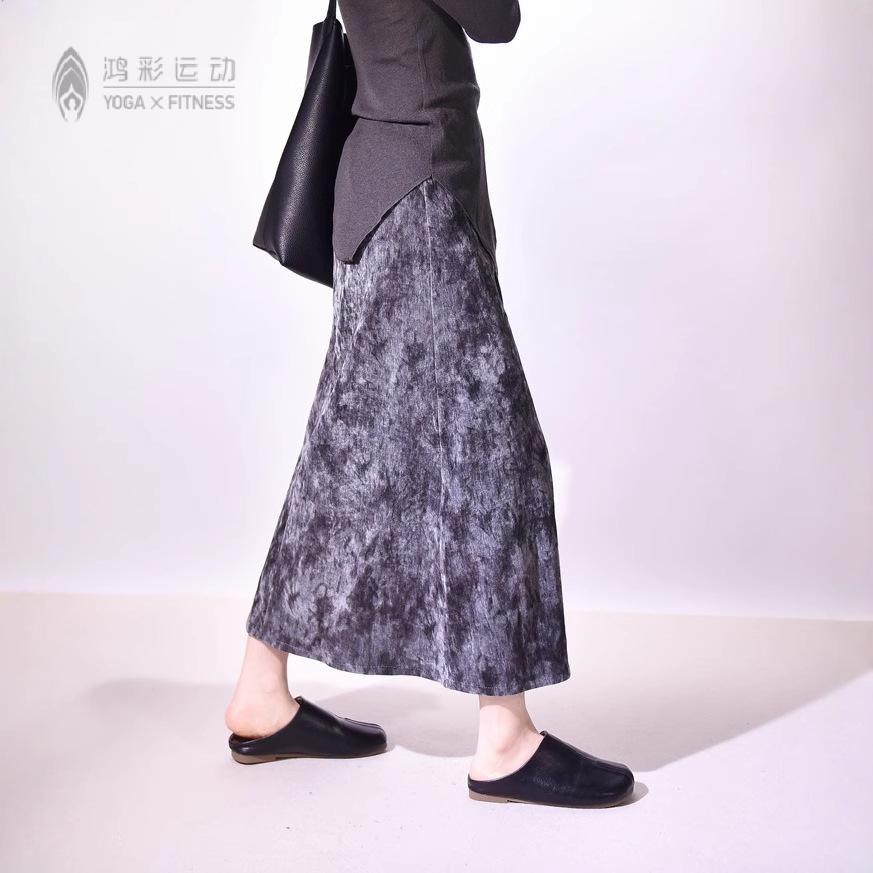 法式复古碎花半身裙女新中式水墨