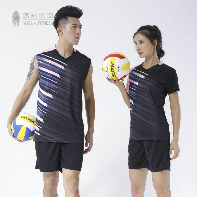 新款速干排球服套装男女气排球印