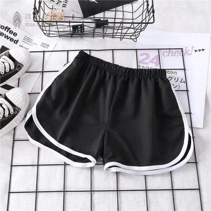 透气运动短裤女夏家居休闲短裤纯色时尚瑜伽沙滩裤糖果色热裤短裤