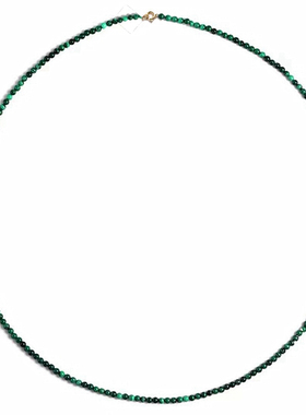 简约孔雀石项链女细项圈颈链锁骨链长短款个性毛衣链佛牌链男通勤