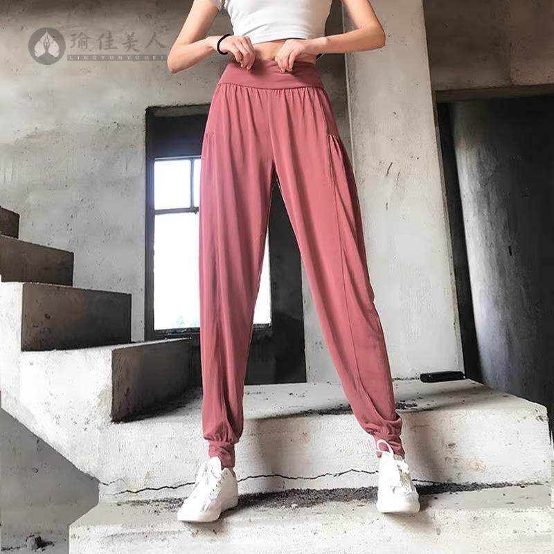 束脚高腰工装运动裤女显瘦哈伦