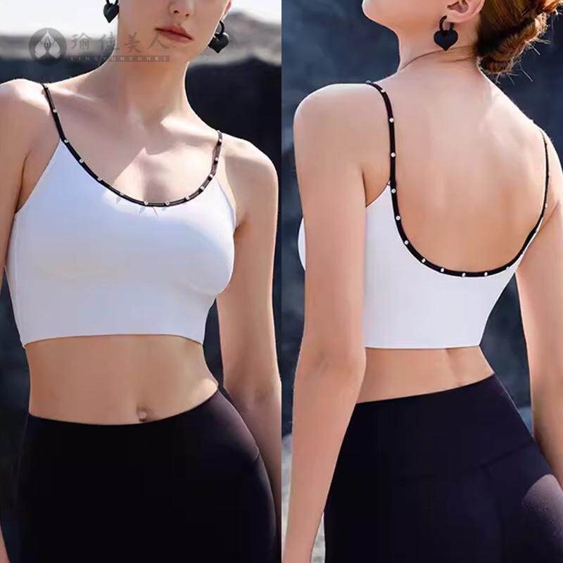 欧美裸感瑜伽内衣运动文胸女健身跑步舞蹈训练服新品瑜伽套装现货