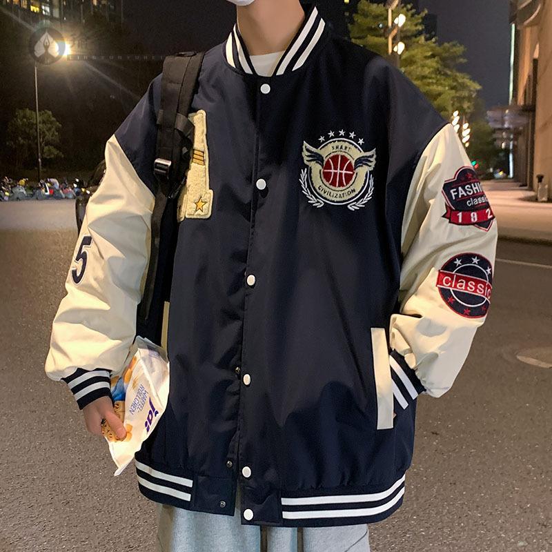美式棒球服男秋冬季日系潮牌宽松