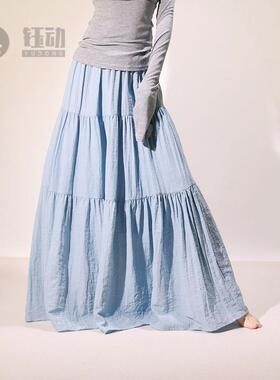 白色蛋糕裙女春夏季2025新款高腰垂感a字荷叶边中长款显瘦半身裙