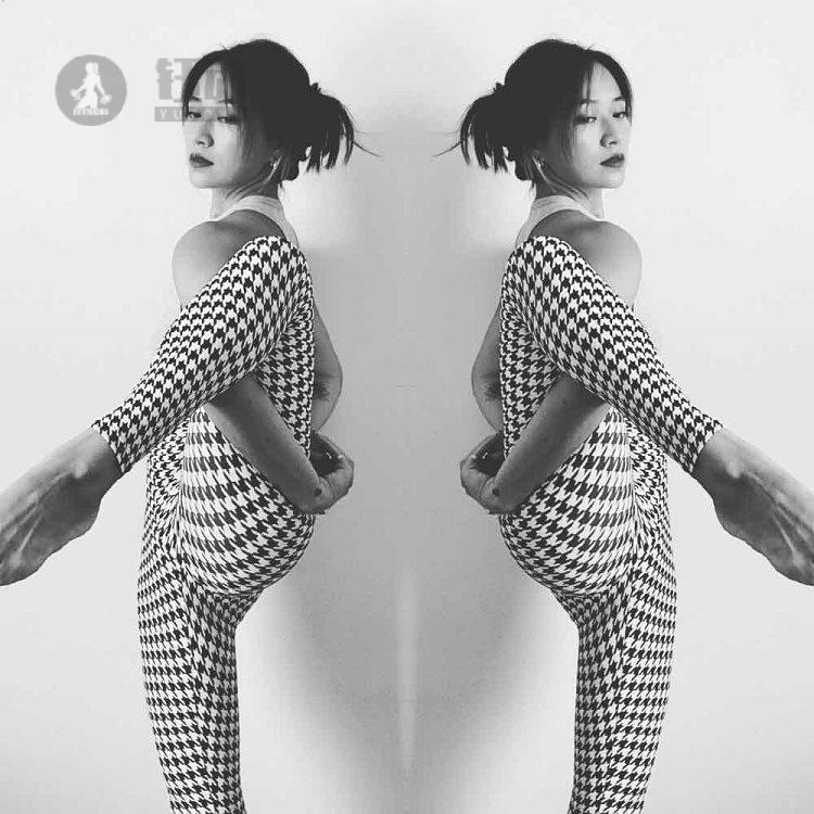 经典复古瑜伽裤女九分健身裤数码