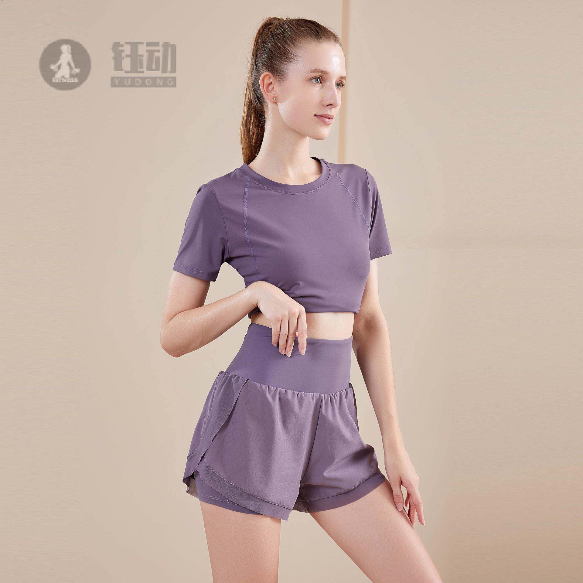 瑜伽服女宽松短袖透气T恤显瘦