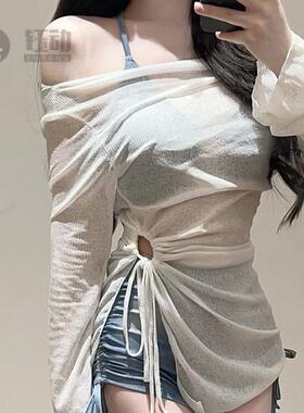 2025新款涤纶美式扎染蓝色三点式运动分体平角比基尼罩衫三件套泳