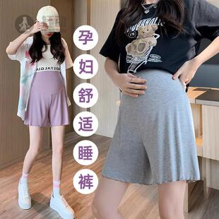 不勒肚子居家产检睡裤 孕妇五分短裤 打底托腹裤 宽松薄款 夏季