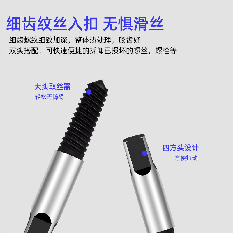 断头螺丝取出器滑丝滑牙多功能取罗丝工具反丝断丝取丝器神器