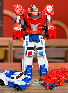 二合一变形战神金刚磁力碰撞合体炫酷机器人模型汽车儿童益智玩具