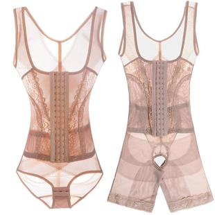 收肚子产后收腹收腰束身 三排扣连体塑身衣女薄款 婷美春夏季 加强版