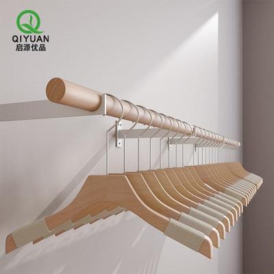 服装店展示架上墙衣架男女装专用新款壁挂儿童实木货架陈列挂衣杆
