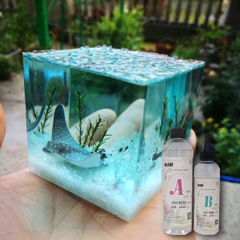 粘涂利水晶滴胶手工diy树脂高透明无味制作烟灰缸挂饰摆件自消泡