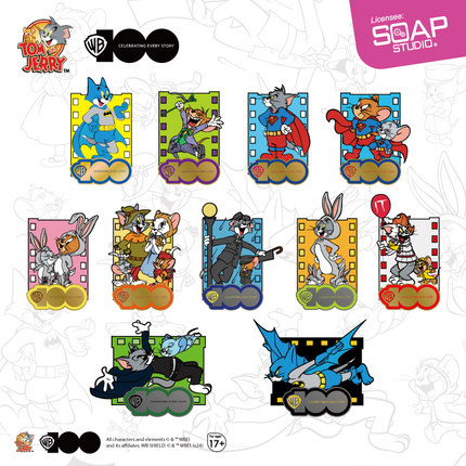Soap Studio华纳周年猫和老鼠磁贴徽章座盲盒汤姆猫杰瑞鼠冰箱贴