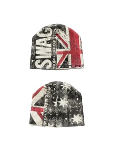 美式复古Vintage古着亚文化米字旗印花毛线帽针织帽冷帽