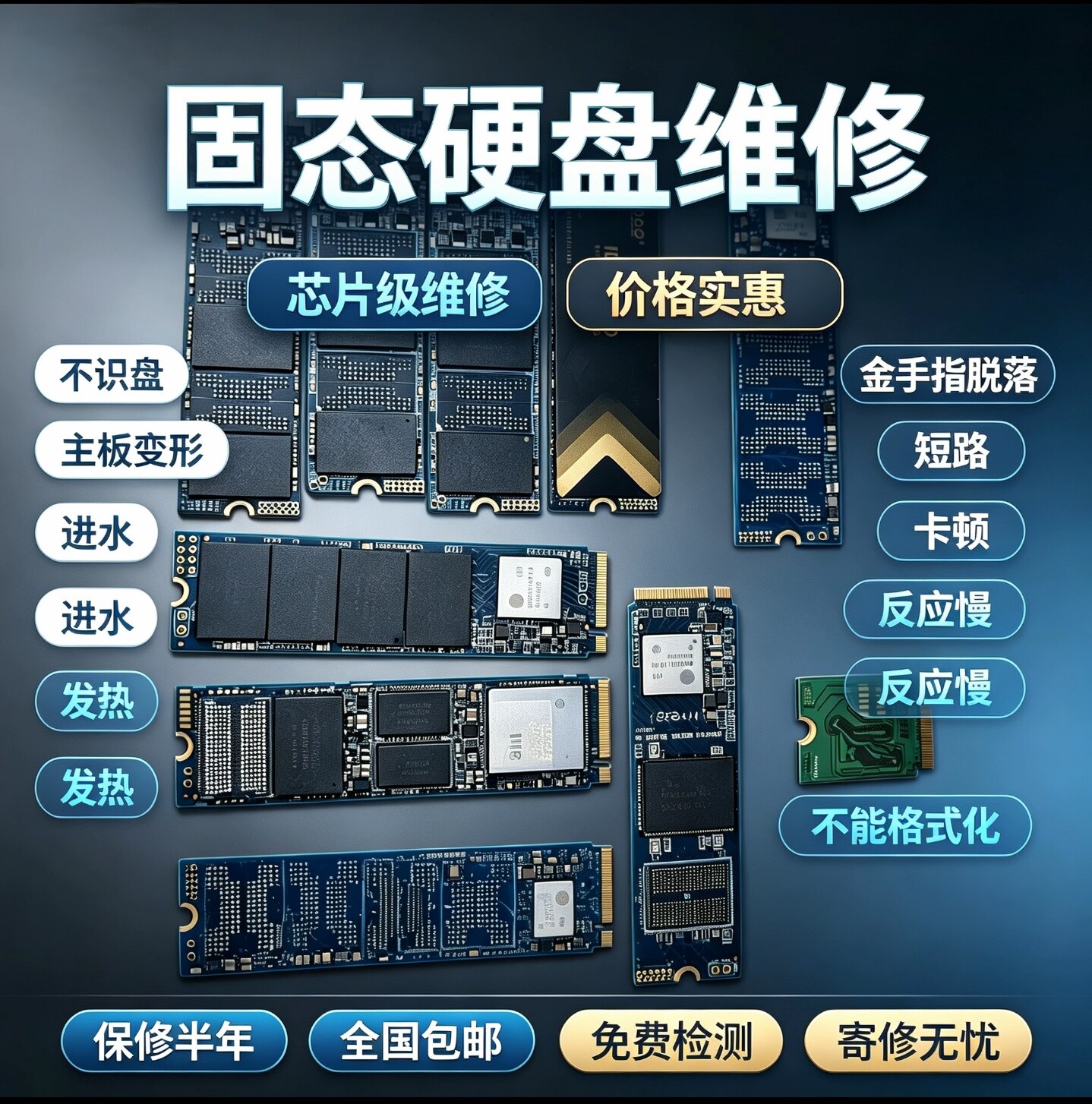 固态硬盘维修Nvme M2固态设备维修或租赁服务