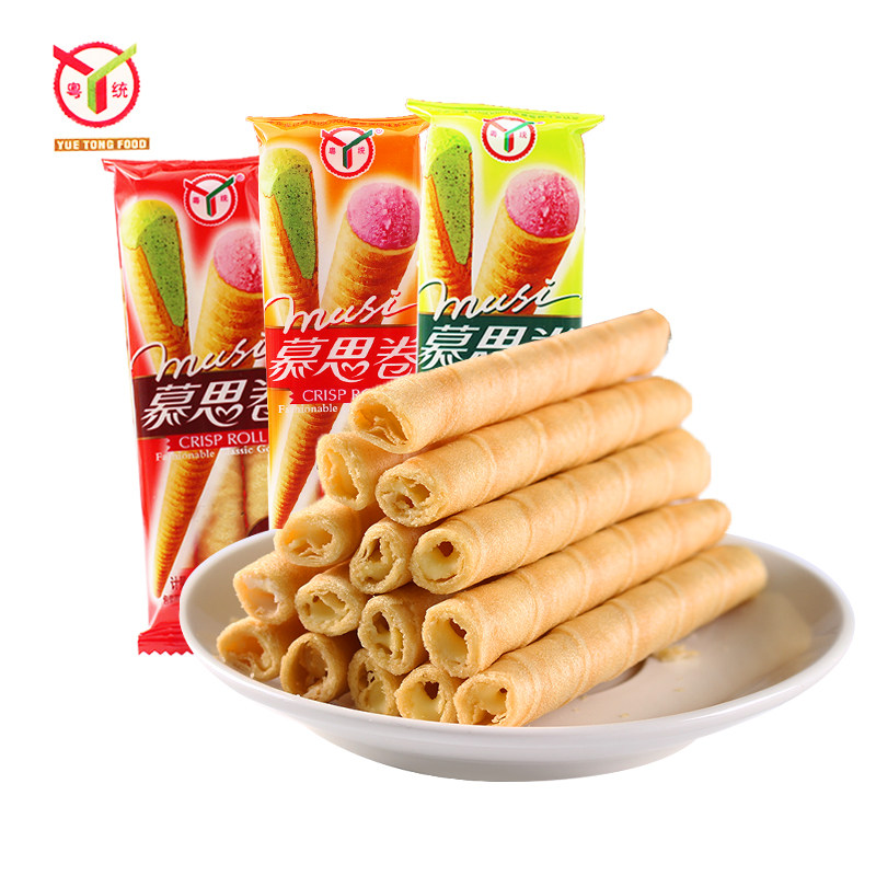 粤统慕思卷网红休闲小吃办公室下午茶零食充饥蛋卷散装称重