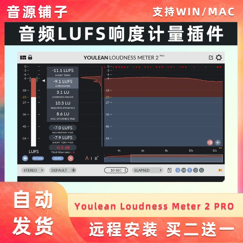 音频LUFS响度计量插件 Youlean Loudness Meter 2 Pro WIN&MA