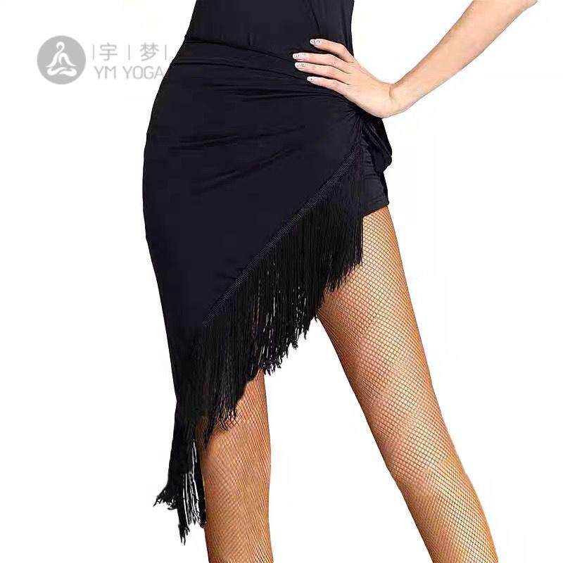 广场舞服新款拉丁舞臀巾半身短裙流苏腰巾巾演出服女成人