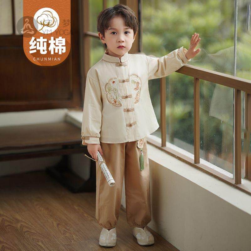 汉服男童新中式古风唐装套装