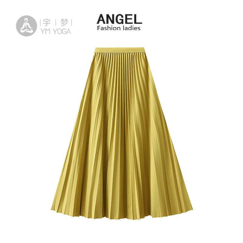 风琴半身裙女2025春季新款长款高腰A字大摆显瘦百褶裙子8169