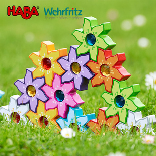 3D宝石花朵 德国HABA 分类排序堆叠游戏积木拼图儿童益智玩具3