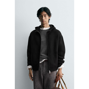 新品 冬季 男装 宽松立领连帽拉链针织外套 802 柜429 9598404