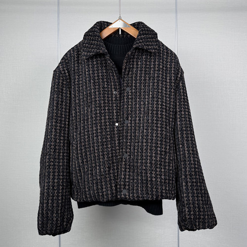 柜669！冬季新款男装格纹丝绒猎装棉服夹克夹棉外套ZA3833330 099