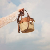 JACD Плетеная летняя пляжная соломенная сумка через плечо