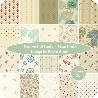 Sitar印花布Edyta设计Secret组Stash-美国进口-Neutrals