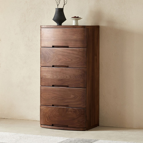 水墨兰亭北美黑胡桃木意式五斗柜