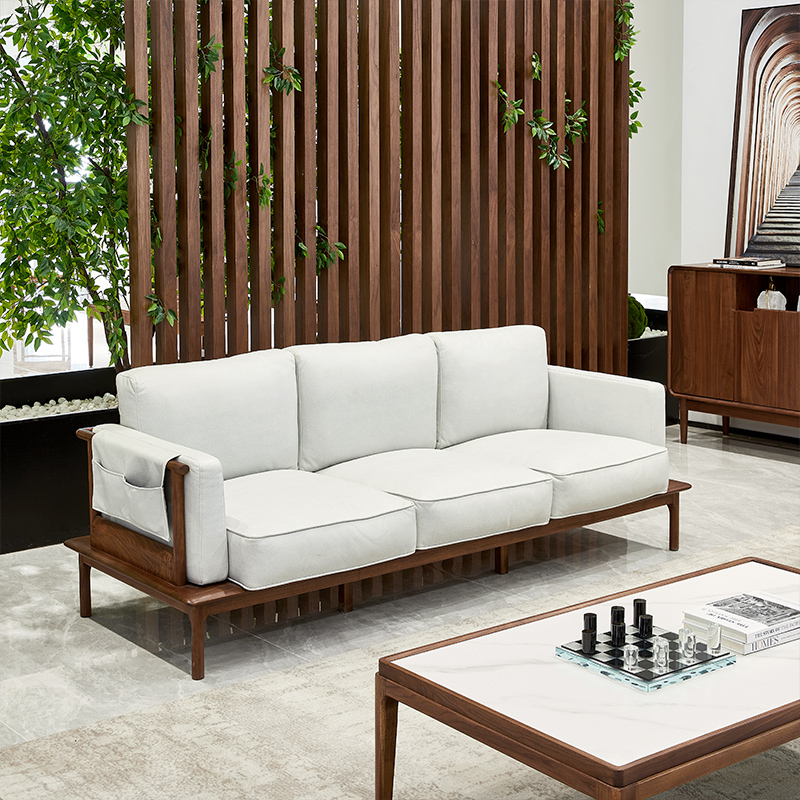 北美黑胡桃全实木轻奢风客厅家具