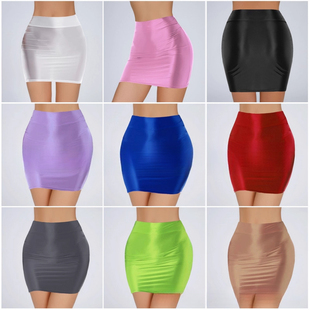 高弹油亮大腿皮袜紧身有光柔滑透视夏季 成人丝袜 连脚直筒长款