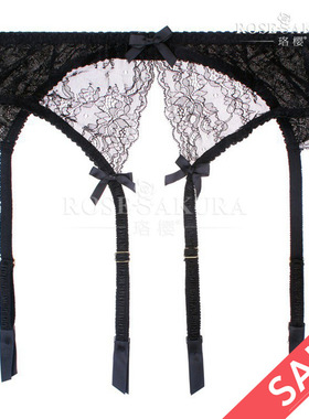 欧美高档蕾丝金属夹四勾吊袜带调节腰围长统袜高筒袜百搭通用