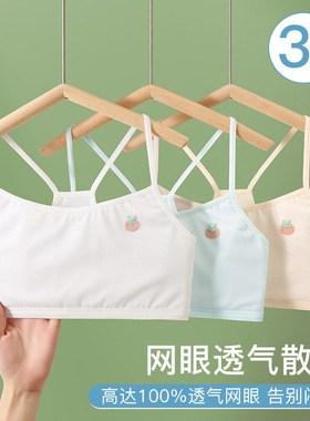 女童纯棉小背心透气薄款9岁小学生女童发育期10一14岁内衣夏