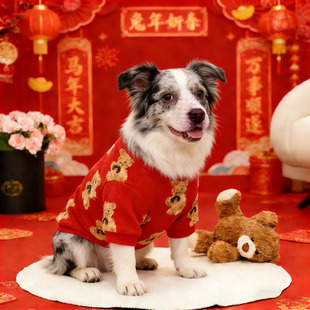 狗狗新年衣服大型犬过年喜庆棉衣春节加厚加绒保暖秋冬天金毛边牧