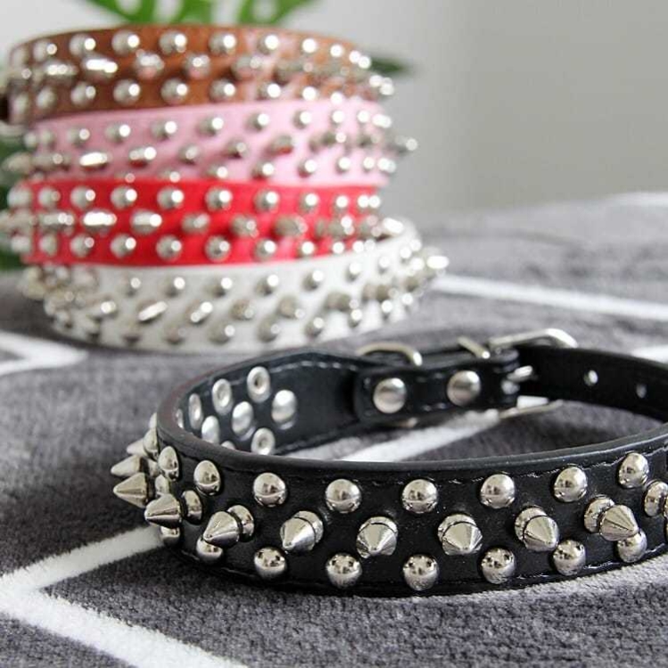 狗狗项圈中小型犬狗圈法斗颈圈柯基雪纳瑞柳钉脖圈宠物用品牵引绳