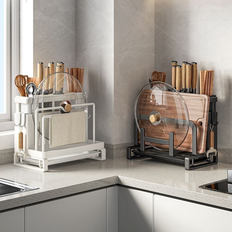厨房置物架刀架家用菜板台面多功能菜刀筷子一体刀具锅盖砧板收纳