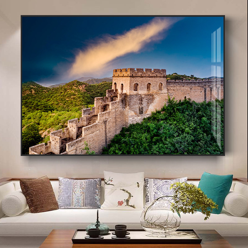 步步高升好寓意高清长城靠山图客厅装饰画沙发背景墙挂画餐厅壁画