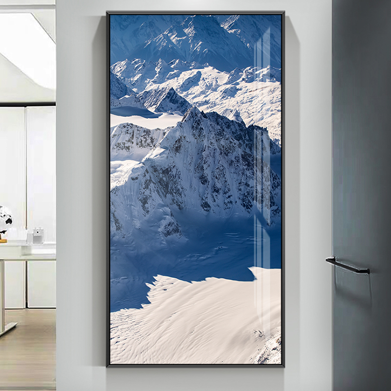 西藏雪山冰川大气客厅玄关装饰画餐厅办公室晶瓷挂画壁画酒店别墅图片