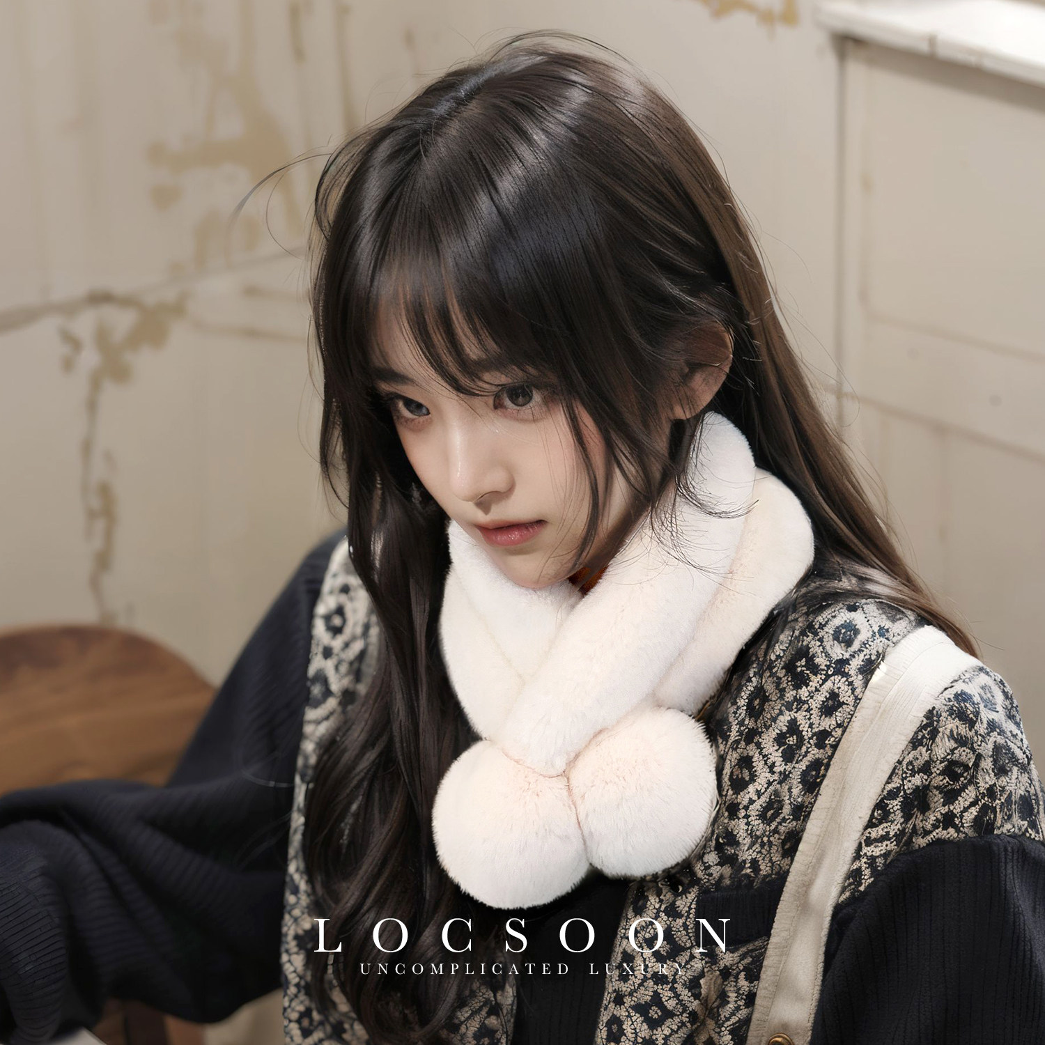 黎宿locsoon獭兔毛真兔毛围脖