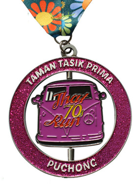 正方形沙底效果大型马拉松奖牌新加坡SUNDOWN仿古奖牌校马奖牌