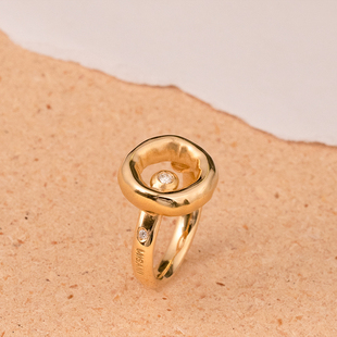 太府珠宝代理意大利MISANI珠宝18K金镶钻手工打造简约圆环女戒指