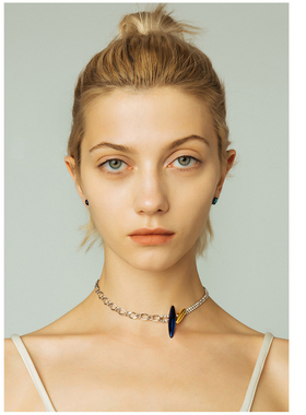 OOAKMirror镜像系列明星同款拼色个性银色不对称项圈K12N02SG99