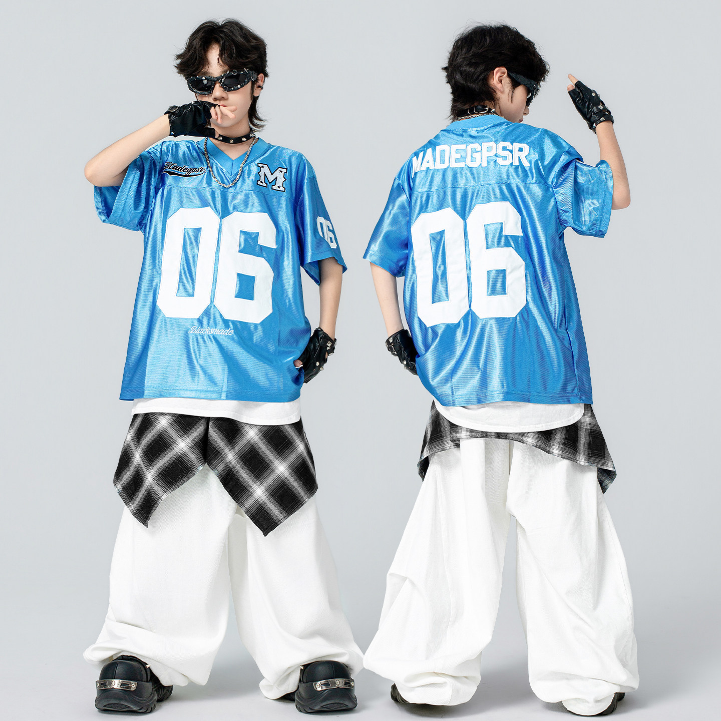 街舞儿童潮服hiphop嘻哈套装男童架子鼓演出服幼儿宽松表演服装