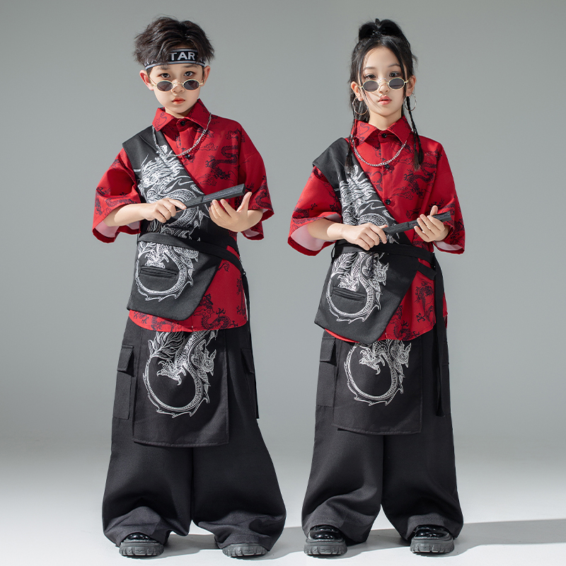 儿童中国风演出服街舞表演服装