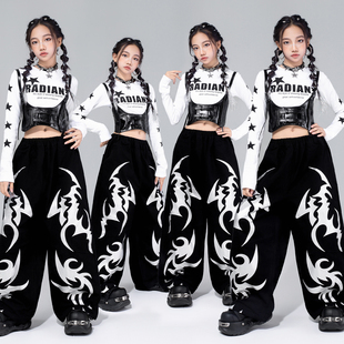 爵士舞女童服装 潮酷时髦儿童街舞潮服女团表演服少儿跳舞演出服女