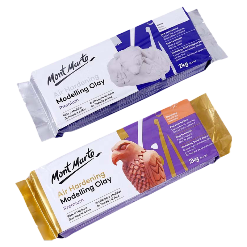 蒙玛特石塑粘土diy材料包套装泥塑黏土软陶泥手工一套免烧时速免烤石膏白泥蒙马特500克白色可塑泥土石素石朔
