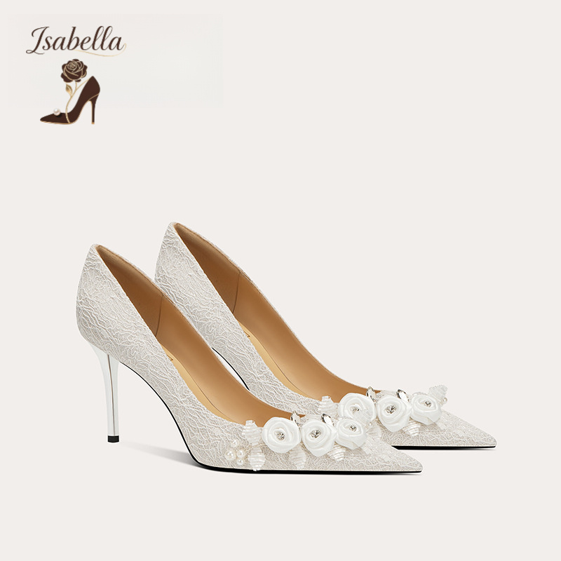 Isabella新款绝美婚鞋新娘鞋花朵